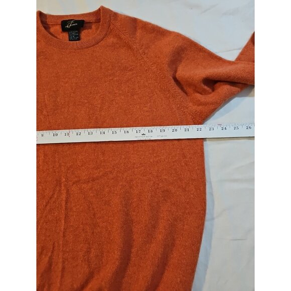 Men’s Crewneck Cashmere Sweater Pumpkin Spice Orange Size M - Picture 5 of 5